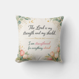 Psalm 28:7 Bible Verse, Messianic Jewish Decor Kussen
