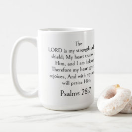 Psalm 28:7 Bijbelvers, Kracht Schriftuur Modern Koffiemok