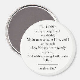 Psalm 28:7 Bijbelvers, Kracht Schriftuur Modern Magneet