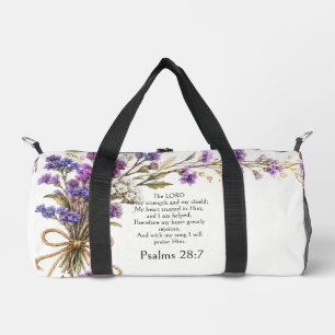 Psalm 28:7 Bijbelvers, Paarse Lavendel Bloemige Ku Plunjezak
