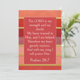 Psalm 28:7 Bijbelvers, Perzik Goud Rood Bourgondië Kaart