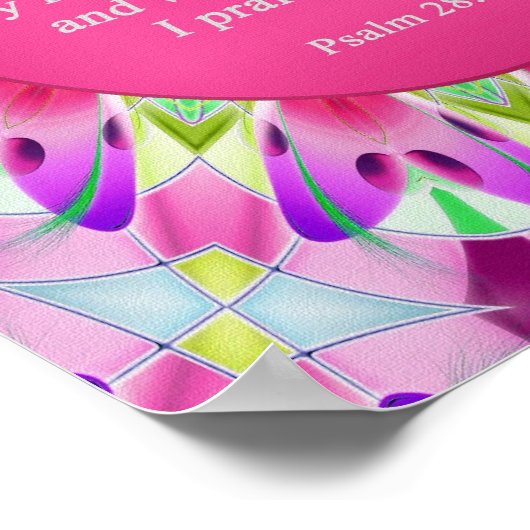 Psalm 28:7 Christelijk Poster (Hoek)