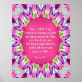 Psalm 28:7 Christelijk Poster (Voorkant)