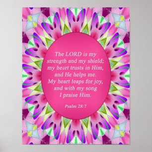 Psalm 28:7 Christelijk Poster