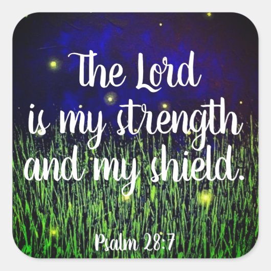 Psalm 28:7 Christelijke Bijbel Schrift Stickers (Voorkant)