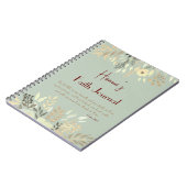 Psalm 28:7 Sage Groene Waterverf Bloemengeloof Notitieboek (Linkerzijde)