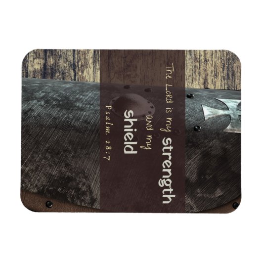 Psalm 28:7 Sterkte en Schild magneet (Horizontaal)
