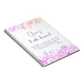 Psalm 28:7 Vrolijke Roze Lila Bloemen Geloof Gebed Notitieboek (Rechterzijde)