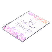 Psalm 28:7 Vrolijke Roze Lila Bloemen Geloof Gebed Notitieboek (Linkerzijde)