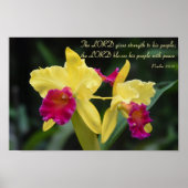 Psalm 29:11 Christelijke Bijbelversie-scripts Poster (Voorkant)