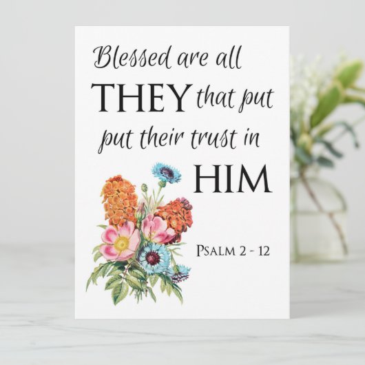 Psalm 2 : 12 Wenskaart Feestdagenkaart (Staand voorkant)