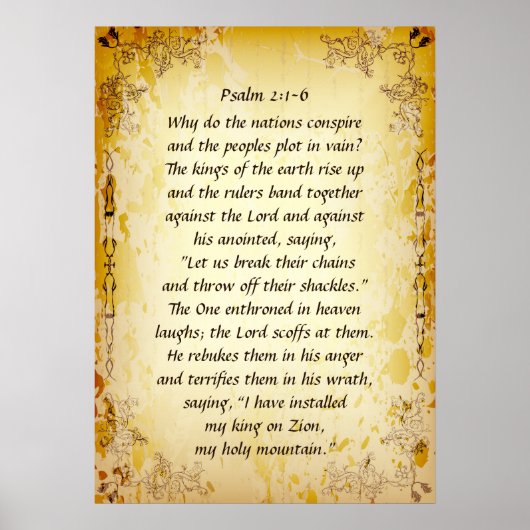 Psalm 2 1-6 Waarom verenigen de naties zich? Poster (Voorkant)