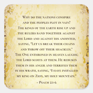 Psalm 2 1-6 Waarom verenigen de naties zich? Vierkante Sticker