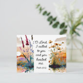 Psalm 30:2 O Here, Gij hebt mij genezen Christelij Briefkaart (Staand voorkant)