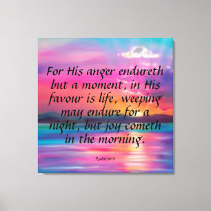Psalm 30:5 Canvas afdrukken