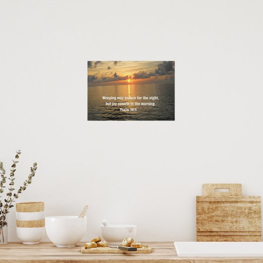 Psalm 30:5. Een avondmaal.. Poster (Keuken)