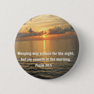 Psalm 30:5. Een avondmaal.. Ronde Button 5,7 Cm
