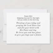 Psalm 30:5 Joy komt met de ochtend Flat Kaart (Achterkant)