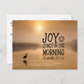 Psalm 30:5 Vreugde komt in de ochtend Bijbel Verse Briefkaart (Voorkant / Achterkant)