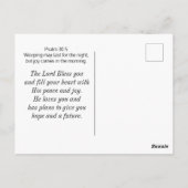 Psalm 30:5 Vreugde komt in de ochtend Bijbel Verse Briefkaart (Achterkant)