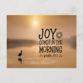 Psalm 30:5 Vreugde komt in de ochtend Bijbel Verse Briefkaart (Voorkant)