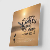 Psalm 30:5 Vreugde komt in de ochtend Bijbel Verse Vierkante Klok (Hoek)