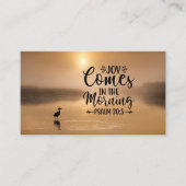 Psalm 30:5 Vreugde komt in de ochtend Bijbel Verse Visitekaartje (Voorkant)