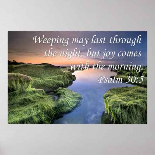 Psalm 30:5-weeping kan duren door de NIght Poster (Voorkant)