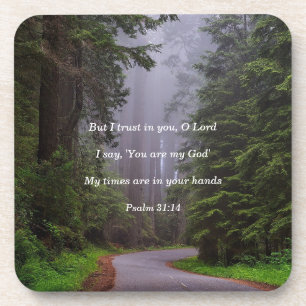 Psalm 31:14 Je bent mijn God Bier Onderzetter