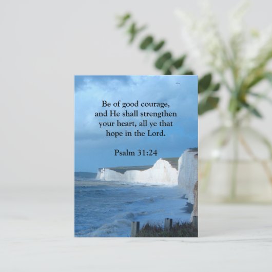 Psalm 31:24 briefkaart (Staand voorkant)