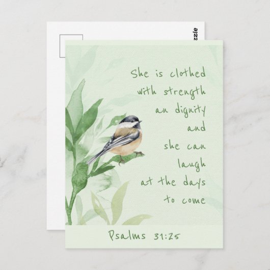 Psalm 31:25 zij is met de Manuscript van de Sterkt Briefkaart (Voorkant / Achterkant)