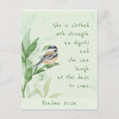 Psalm 31:25 zij is met de Manuscript van de Sterkt Briefkaart (Voorkant)