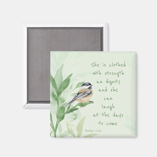 Psalm 31:25 zij is met de Manuscript van de Sterkt Magneet (Voorkant / Achterkant)