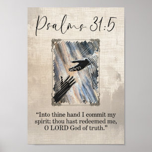 Psalm 31:5 Hand van God Muur Kunst Print