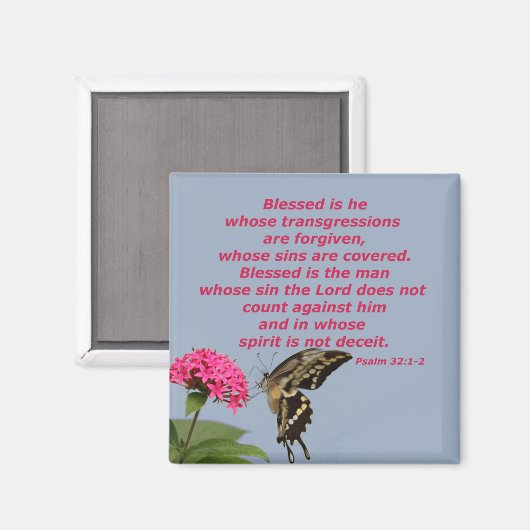Psalm 32:1-2 magneet (Voorkant / Achterkant)