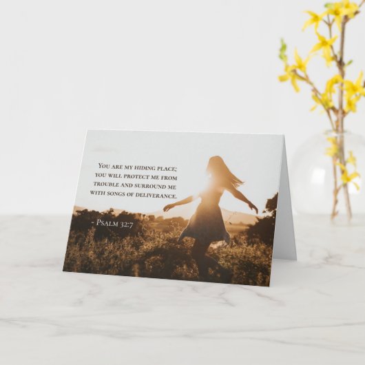 Psalm 32:7 Je bent mijn schuilplaats Bijbelversie Kaart (Gele Bloem)