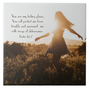 Psalm 32:7 Je bent mijn schuilplaats Bijbelversie Tegeltje