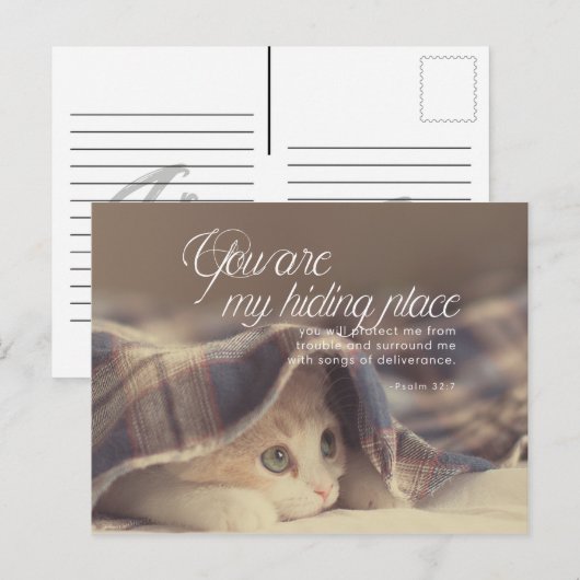 Psalm 32:7 - Je bent mijn schuilplaats Briefkaart (Voorkant / Achterkant)