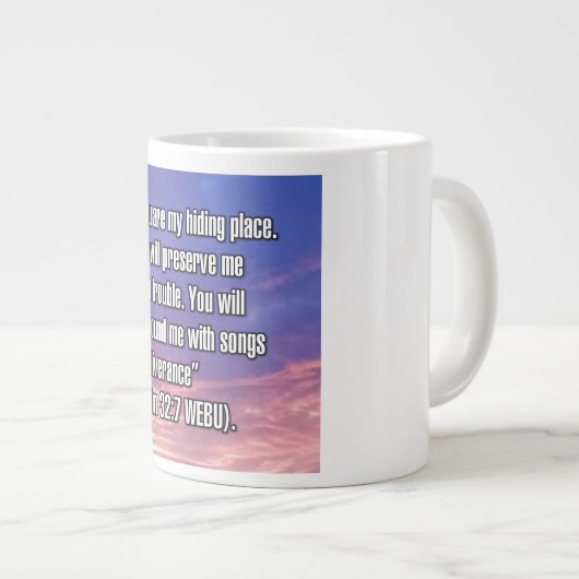 Psalm 32:7 WEBU Mug Grote Koffiekop (Voorkant rechts)