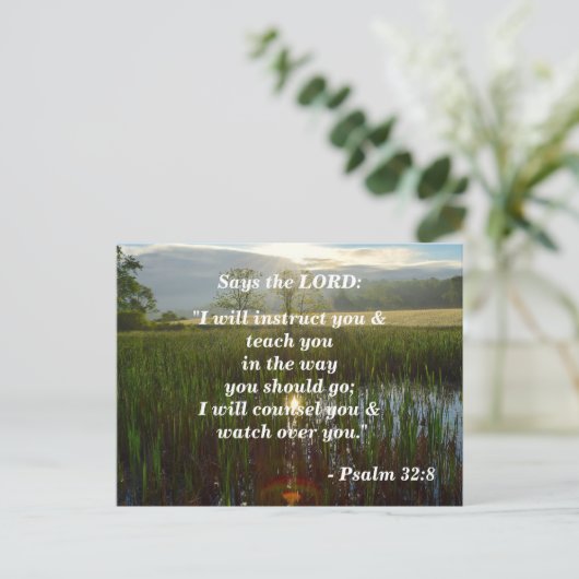 Psalm 32:8 Ik zal het je leren Briefkaart (Staand voorkant)