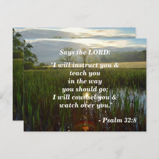 Psalm 32:8 Ik zal het u leren Briefkaart (Voorkant / Achterkant)