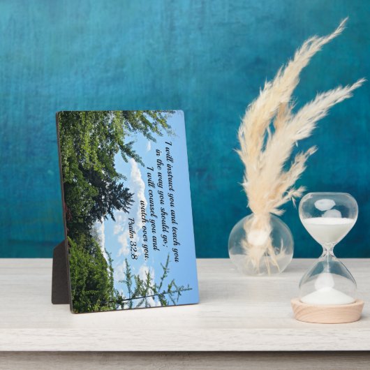 Psalm 32:8 Ik zal je instrueren en je leren Fotoplaat (Zijkant)