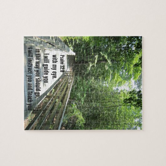 Psalm 32:8 Ik zal je instrueren en je leren... Legpuzzel (Horizontaal)