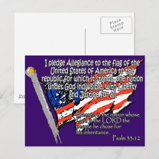 Psalm 33:12 briefkaart (Voorkant / Achterkant)