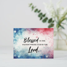 Psalm 33:12 Gezegend is de natie USA Vlag Bijbel