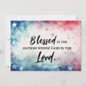 Psalm 33:12 Gezegend is de Nation Bible Flat Kaart (Voorkant)