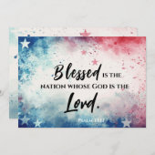 Psalm 33:12 Gezegend is de Nation Bible Flat Kaart (Voorkant / Achterkant)