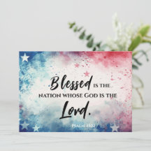 Psalm 33:12 Gezegend is de Nation Bible Flat Kaart
