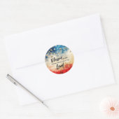 Psalm 33:12 Gezegend is de Nation USA Vlag Bijbel Ronde Sticker (Envelop)