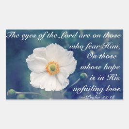 Psalm 33:18 Hoop in Zijn onfaalbare liefde, Schrif Rechthoekige Sticker